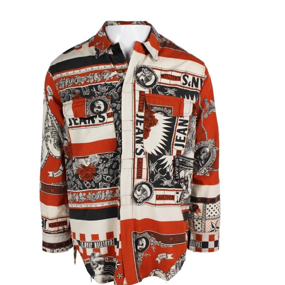 Vintage Jean Paul Gaultier Jeans SS94 Tattoo Print Shirt Jacket
